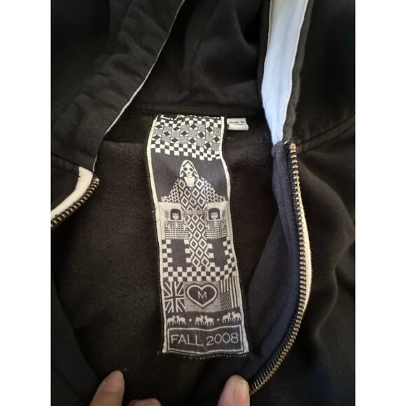 L.A.M.B. by Gwen Stefani Women's Black White Zeppelin 08 Hoodie Jacket Medium - Picture 4 of 9